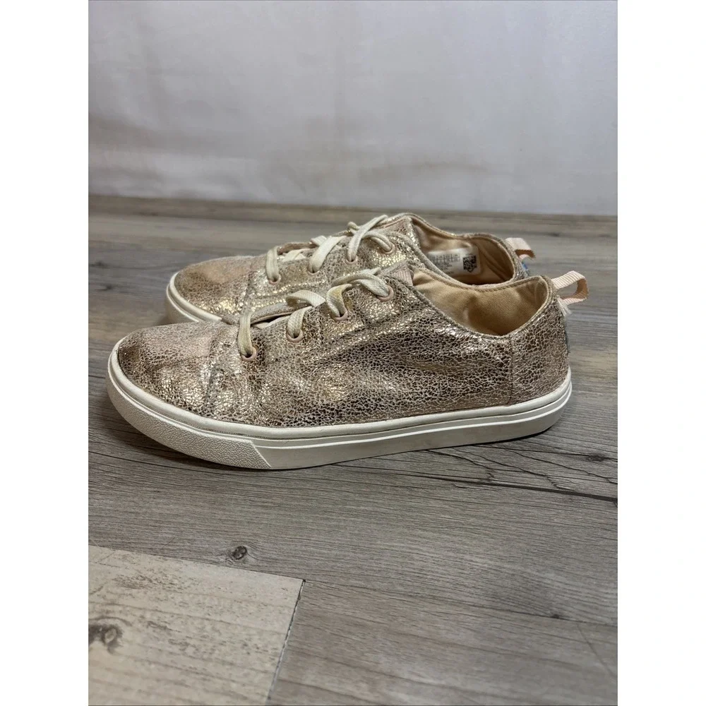 Girls 3‎ TOMS Peach Shiny Casual Shoe Sneaker